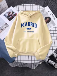 Sweatshirts Madrid Est 1902 Los Blancos Printing Women Hooded Simple Street Clothing Fashion Casual Spring Autumn Pullover Hoodie For Woman