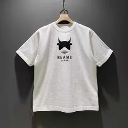 Women's T-Shirt Ox-head Mount Print Beams T-shirts Japanese Popular Street Fashion Tops Tees Pure Cotton Breathable BEAMS JAPAN Clothes J240309