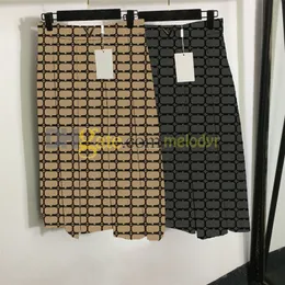 Vestido de carta jacquard cintura alta saia linha para mulheres estampa de marca vestidos plissados finos saias de letras completas de luxo