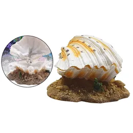 Resin Artificial Aquarium Shell Pearl Decoration Ornaments Air Stone Bubble Pump Decor Landscaping Supplies 240226