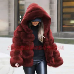 Haining Roupas femininas imitação de raposa jaqueta de pele integrada feminina 958275