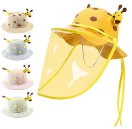 Anti Droplets Baby Hat Summer With Face Shield Mask Anti Children Bucket Hat Kids Boys Girls Cartoon Sunhat Cute Baby Hats189z1488811