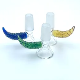 Ox Horn Snowflake Glass Screen Bowls 14mm och 18mm hane skål honungskaka glas skål blandar färger rökning bong tillbehör