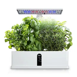 Bomba de água Sistema de cultivo hidropônico inteligente Kit de jardim interno 9 pods Temporização automática com altura ajustável 15W LED Grow Lights 240304