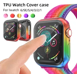 Custodie per orologi in TPU con protezione dello schermo per Apple Watch Series Ultra 49mm 8 7 6 SE 5 4 Custodia morbida colorata sottile cinturini per iwatch 7028494