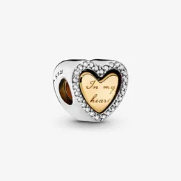 Yeni Varış% 100 925 STERLING Gümüş Kalbimde Split Heart Charm Fit Orijinal Avrupa Cazibesi Bilezik Mücevher Mücevher Accessorie300m