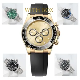 Relógio automático, relógio mecânico, pulseira de borracha de aço inoxidável de luxo masculino de 40 mm, relógio de designer de natação, relógio luminoso de safira, negócios e lazer Montre de Luxe