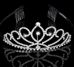 الفتيات تيجان مع أحجار الراين مجوهرات الزفاف جائزة الزفاف عرسان عيد ميلاد PAGEANT CRYNAL TIARAS