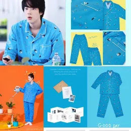 Capris 2Pcs Set Jin's Home Clothes Good Days Pajamas Suit Top Long Pant Suit Casual Oversize Tracksuit Cheap Unisex Set for Women Man