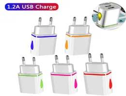 12A Carregador de parede USB duplo LED Light Power AC Phones Adapter Universal para telefones Smart Tablet PC6182150