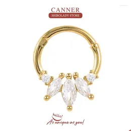 Orecchini a lobo CANNER Argento 925 Perla delicata per donna Ragazza Mini Oro 2024 Regalo gioielli Piccolo orecchino Pendiente