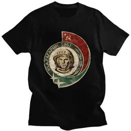 レトロ1961 CCCP Yuri Gagarin T Shirt Men o-n