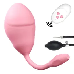 Inflatable Wireless Remote Vibrating Egg Vaginal balls G Spot Vibrator Clitoris Stimulator Adult Sex Products for Women Couples 240308