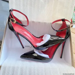 Luxus-Modedesigner, sexy, spitze Zehensohle, schwarze, vielseitige High Heels, super flacher Schnitt, schmal, 12 cm, ausländischer Stil, Französisch, mit rotem Boden, Loubutin''Christians 15JZ