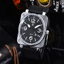 Armbandsur Top Brand BR Model Sport Rubber Strap Quartz Bell Luxury Multifunction Watch Business rostfritt stål MAN ROSS SQUARE233P