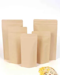 Ferimo 50pcs Aluminum coated kraft paper bag self sealing food packaging storage bags sealed zip lock baggies4594762