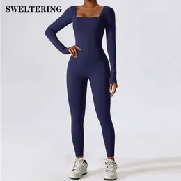 Lu Align Lemon Jumpsuit Sportswear Tracksuit Long Women's Sleeved Suit Gym Push Ups Fiess Workout Bodysuit Snabbtorkning Yoga One Piece Gym Jogger Sports Sport