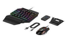 Epacket F6 Tastatur-Maus-Kombinationen, einhändig leuchtende Gaming-Tastatur, Mäuse fressen Hühnertastaturen, verbinden den Handy-Thron8082050