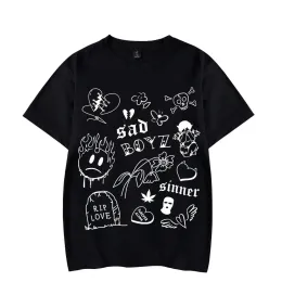 Футболка Junior H No Love Sad Boyz Tour Merch, женские и мужские футболки с короткими рукавами и графическим рисунком, модные повседневные уличные летние топы