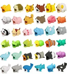 Cable Bite 36styles animal bite cable Protector Accessory toy cable bites dog pig elephant axolotl for iPhone smartphone Charg8888174