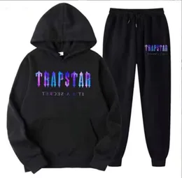 Tuta da uomo di lusso Tuta da ginnastica Trapstar Designer Tute da uomo Coppia di due pezzi da donna tuta da corsa allentata con cappuccio stampato lettera in pile Felpa con cappuccio set di pantaloni