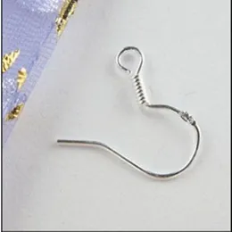 200pcs lot Sterling 925 Silver Clasps & Hooks Earring Findings Fishwire Hooks Jewelry DIY 15mm fish Hook Fit Earrings338O