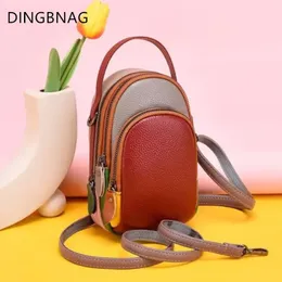 100% prawdziwy skórzany projektantka torebek mini torby na telefon komórkowy i portfele moda torba na ramię moda sac messenger sac 240306