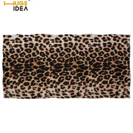 Hugsidea Luxury Leopard Print Bath Bath Beach Towel 3Dチーターファーデザインスパスポーツジムクイックドライシャワータオルバスルーム265r