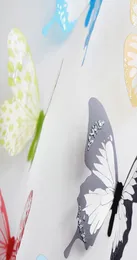 18 PCSLOT 3Dクリスタルバタフライウォールステッカー美しい蝶アートデカールホーム装飾ステッカーWall8087985の結婚式の装飾