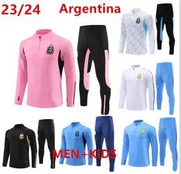 23 24 3-stjärniga Argentina Tracksuit Soccer Jersey Messis Training Suit Football Shirt Maradona Di Maria 23/24 Men Kids Kit Tracksuit Set Uniforms