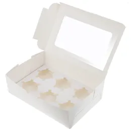 Take Out Containers Muffin Cake Boxs Papierbehälter Dessert Box Six-Grid Storage Party Biscuit