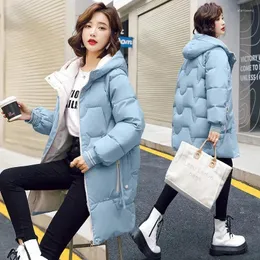 Women's Trench Coats 2024 Winter Down Padded Jacket Long Cotton Coat Loose Warm Thick Women Hooded Snow Lady Raincoat