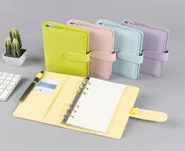 A5A6 Colorful Creative Waterproof Macarons Binder Hand Ledger Notebook Shell Looseleaf Notepad Diary Stationery Cover School Off6086210