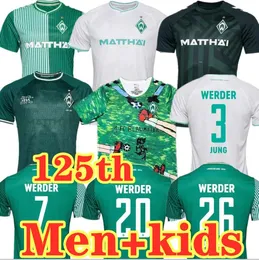 2023 2024 Werder Bremen 125. Özel Futbol Formaları 23 24 Marvin Ducksch Leonardo Bittencourt Siyah Yeşil Friedl Pieper Futbol Çocuklar Kiti S-4XL