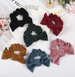 Ins 7 cores mulheres meninas inverno veludo bandana elástico laço de cabelo acessórios rabo de cavalo titular hairbands orelhas de coelho scrunchies 7628947