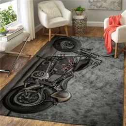 Motocyklowe dywaniki z nadrukiem 3D Drugi dywaniczne dywaniki Dekorację Dekorację Dekorację Dekorację Flanela Sypialnia bez poślizgu dywan podłogowy 210928240Z