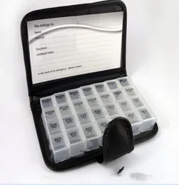 Diary Pill Box Portable 28 kwadratów co tydzień 7 dni uchwyt tabletu medycyna organizator organizator kontenerów 7656074