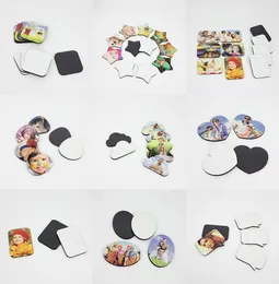 10pcs MDF Sublimation Blank Fridge Magnets 15 Styles DIY Sublimation Blanks جميلة ثلاجة ناعمة مغناطيس الأثاث المنزل ديكور 4818895