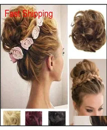 Ponny Tail Hair Extension Bun Hairpiece Scrunchie Elastic Wave Curly Synthetic Hairpieces Wrap For Hair Bun Chignon Qylufn Comecase1447877