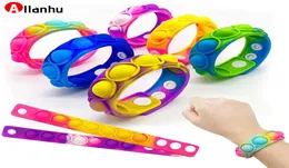 NY! Push Bubble Silicone Armband Finger Toys Armband Press Stress armband Sensory Tie-Dyed Snap Ring Gag Toys2884049