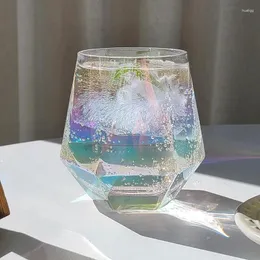 Weingläser 300 ml Glas Bunte sechseckige transparente Wasser Milch Saft Getränketasse Ausländisch für Küche Home Tassen Becher