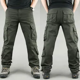 Pants Men Army Pants Cargo Trousers Military 8 Pockets Overalls Cargo Pants Male Full Long Pents Worker Trousers Plus 4XL Casual Pants