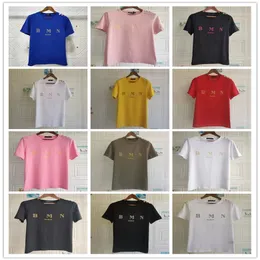 AA-88 SpringSummer New Hot Stamped Gold Mother Cotton Loose T-shirt Couple Style for Men and Women