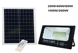 Lâmpada de inundação de luz solar led 25w 40 60 100 200 holofote ip66 branco lâmpada solar automática ao ar livre para jardim rua garagem7120060