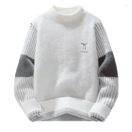 Erkek Sweaters Mink Pleece Sweater Sonbahar ve Kış Kalınlaştırılmış Termal astar Moda Ortaokul Öğrencileri Çocuk T-Shirt