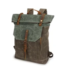 Zaino 2021 Zaino moda uomo Designer di marca Borsa a tracolla vintage Mochila Escola Zaino in pelle Crazy Horse325r