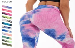 12 cores famosas calças de yoga para mulheres tie-dye leggings ps tamanho sexy ginásio calças longas roupas de fitness cintura alta elevador nádegas controle de barriga correndo collants5870087