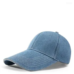 Top Caps Beyzbol Kapağı Kadın Erkekler Kovboy Yıkanmış Pamuk Bahar Yaz Günlük Casquette Snapback Yansıtıcı Gece Denim Mavi Gorro