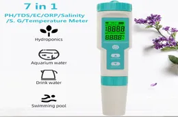 الرقمية 7 في 1 phtdsecorpsalinity s gtemperature meter جودة مياه مراقبة اختبار مياه الشرب حوض السمك ph meter5814752