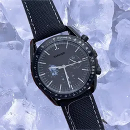 Orologio da uomo con movimento automatico Orologi di alta qualità OMG 44mm Orologio lunare Cerchio bioceramico blu bagliore notturno Orologio sportivo per il tempo libero di marca di moda con zaffiro impermeabile